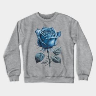 Blue Rose Drawing, Flower Drawing, Gift For Her Crewneck Sweatshirt